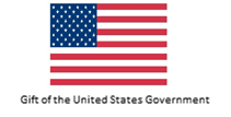 US flag and text: Gift of the United States Government
